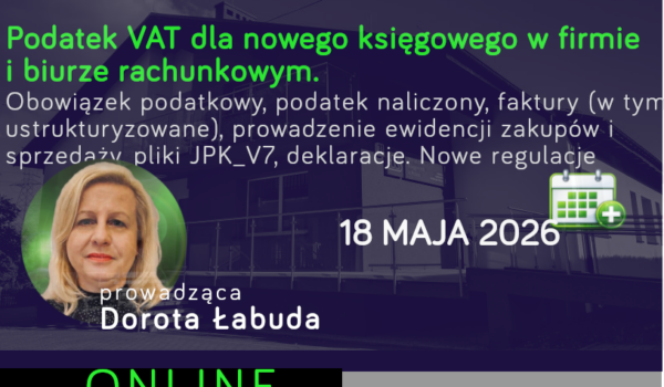 Podatek VAT dla nowego księgowego w firmie i...